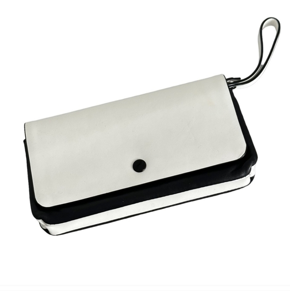 kate spade Handbags - Kate Spade Saturday 2 in 1 Black & White Leather Double Wallet Wristlet